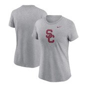 USC Trojans Women's Nike Gray SC Interlock Cotton Logo T-Shirt